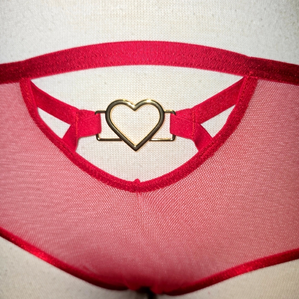 Victorias Secret Very Sexy Cutout Cheeky Panty - Metal Heart Hardware - Sz Small - Picture 3 of 6